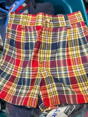 Ralph Lauren Plaid Cotton Shorts - Red & Navy